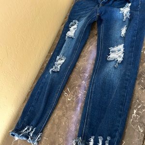 Haute Curve skinny leg ripped jeans.